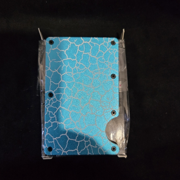 Custom Other - Metal minimalist RFID blocking wallet laser engraved Cracked ice.